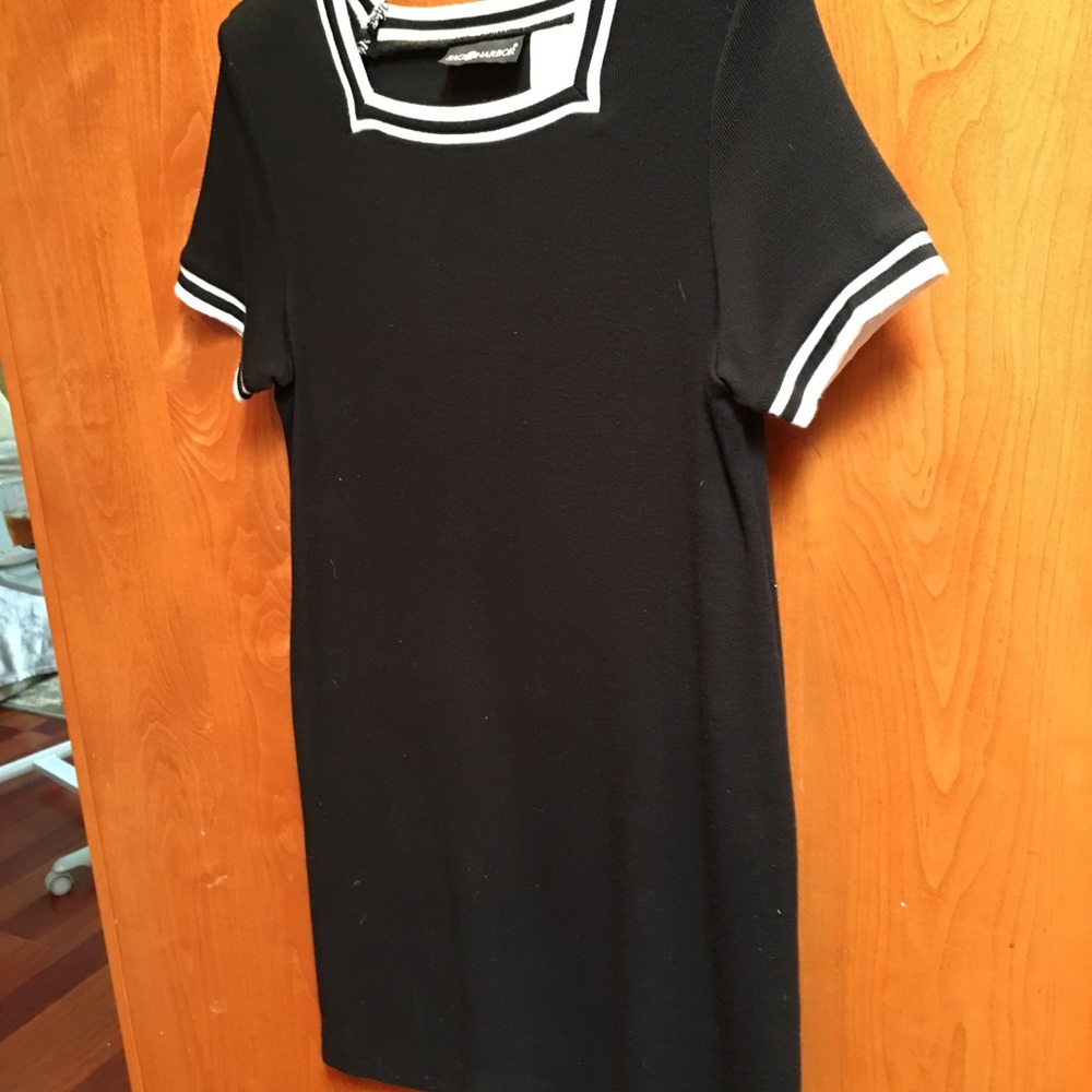 Black knit shift dress